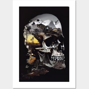 Skull Collage - Dark and Edgy Art Print, Clothing, and Accessories Posters and Art